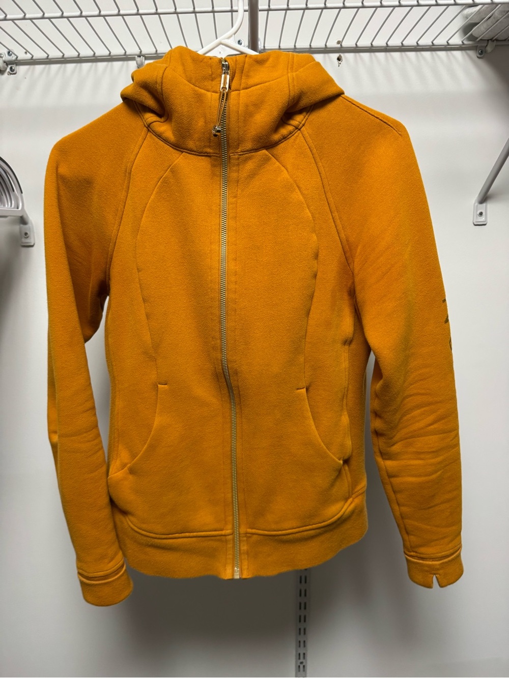 Men's Hooded Zip Jacket - Mustard Orange